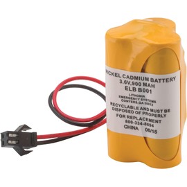 LITHONIA Lighting ELB B001 Rechargeable Nickel Cadmium Battery, 3.6 Volts, 900 mAh, Yellow