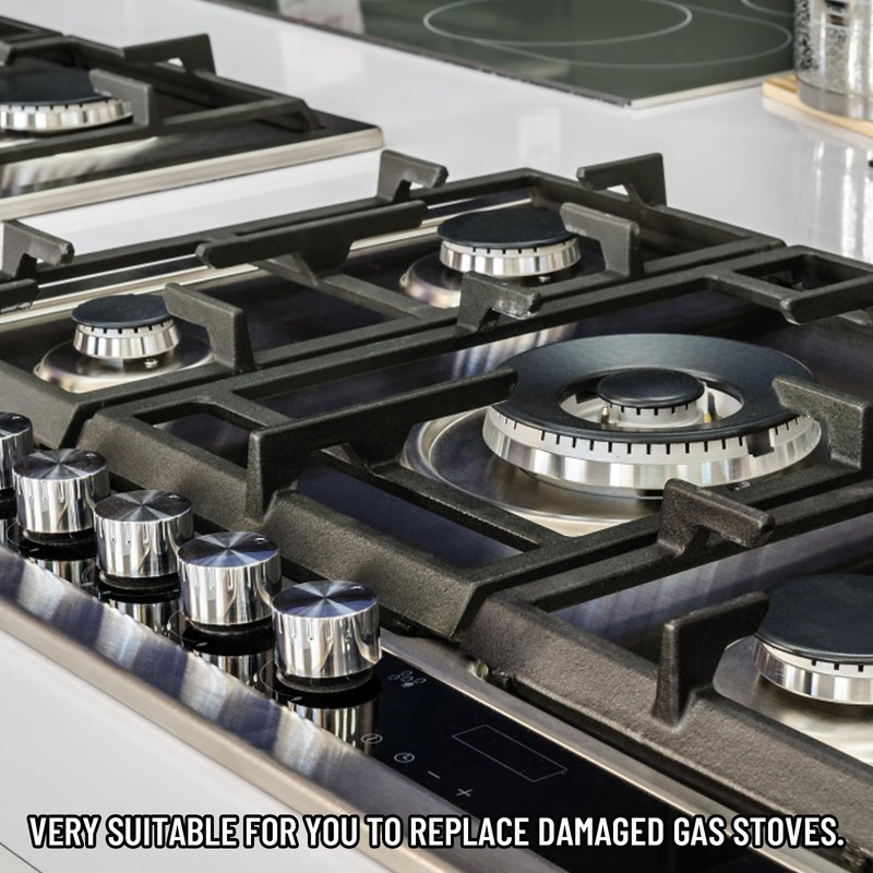 6 Silver Cooker Knobs, Universal Gas Hob Knobs for Ovens
