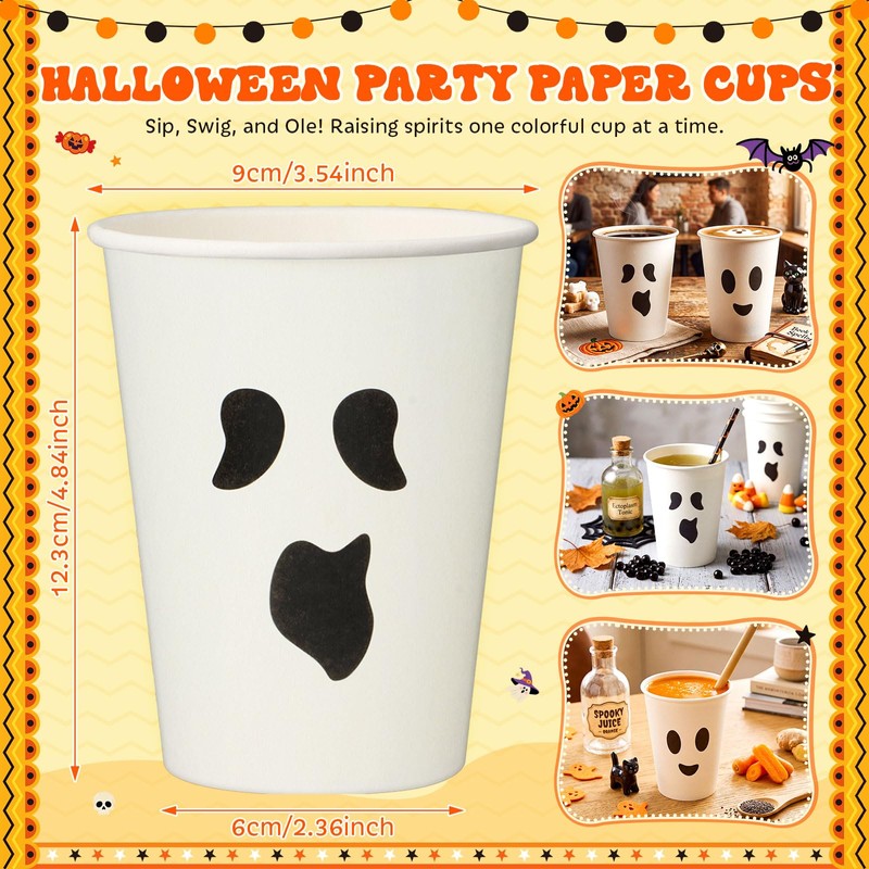 36 Pack 12 oz Halloween Disposable Paper Cups Halloween Coffee