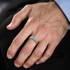 YIFSIY 18K Gold Plated Turquoise Rings Stainless Steel Square Cut