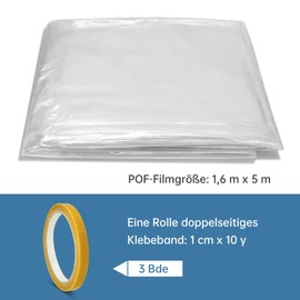 Winter Thermal Cover Window Insulation Film, Heat Protection Film Window Insulation Film Kit, DIY Insulation Film Window Cold Protection Film Window with for Windproof and Warm in Winter (Clear, 1.6 x