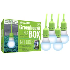 Miracle LED Almost Free Energy Blue Spectrum Seeding & Starting Greenhouse in a Box Single-Socket 6-Foot Corded LED Grow Light Bulb Kit (4-Pack)