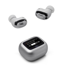 JBL LIVE BUDS 3 Wireless Earbuds with Smart Touch Display Small Lightweight LDAC High Resolution Wireless Noise Cancelling 10mm Dynamic Driver (Silver)