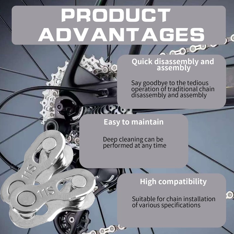 3 Pairs Reusable Bicycle Missing Links for 11 Speed Chains,