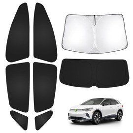T TGBROS Sunshade for 2021-2025 Volkswagen ID.4 Crozz Windshield Side Rear Window Full Set Custom Fit Car Privacy Sun Shades Foldable Blocks UV Rays Keeps Your Vehicle Cool 8PCS
