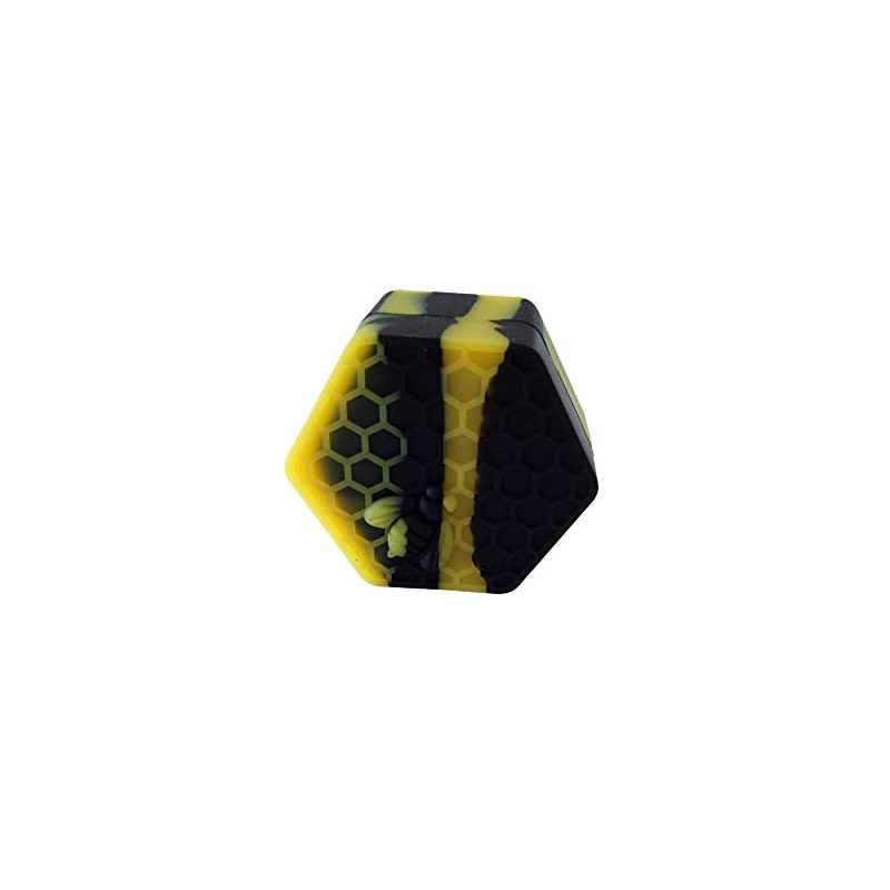 Gentcy 26ml 1PCS Black Hexagon Silicone Container Honeybee Silicone Jar