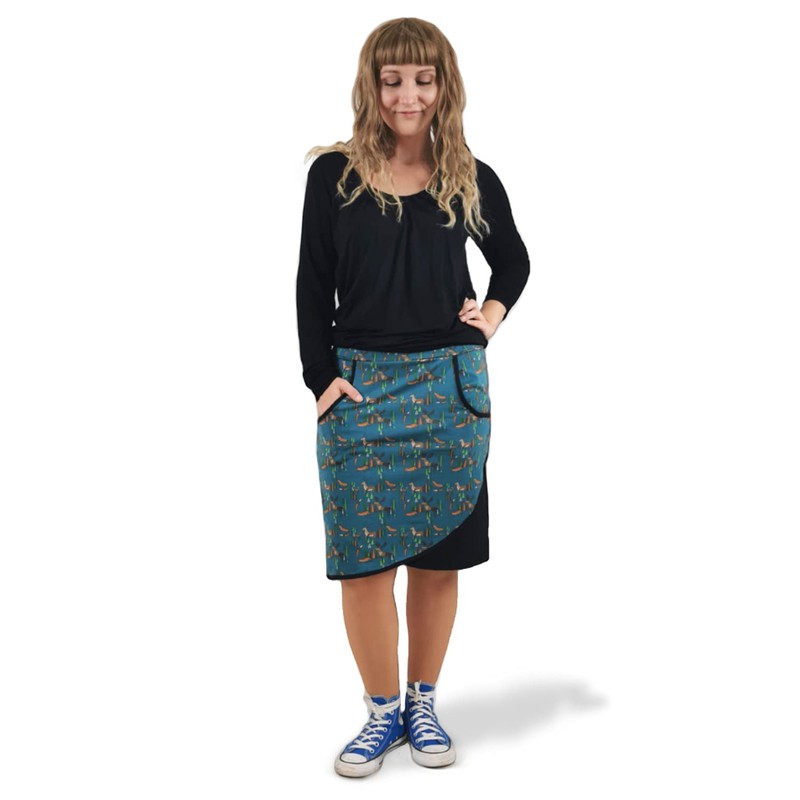 JULENDO Sewing Pattern Jersey Skirt in Wrap Look Pia Size