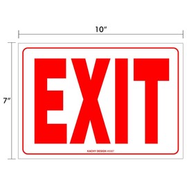 Kachy Signs (Set of 2) Exit Sign | 10" x 7" | 4 Mil Vinyl | Laminated for Ultimate Protec...