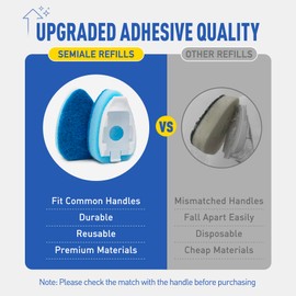 Semiale Non Scratch Dishwand Refills Sponge Heads, Heavy Duty Scrub Brush Sponges, Soap Dispensing Scrubbers, Common Compatible Dish Wand Refill Head Replacements for Kitchen Sink Dishwashing Cleaning