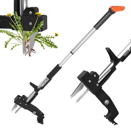 SHANTRA Weed Puller Tool, 4-Claw Stand Up Weed Puller Tool with Long Handle, Adjustable Weeder Puller Heavy Duty Stand Up Weeder, Weeding Tool for Lawn, Yard, Garden, Crabgrass, Dandelion Picker