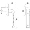 Hoppe London, rotational tilt window handle, 7/32 Al F1 –