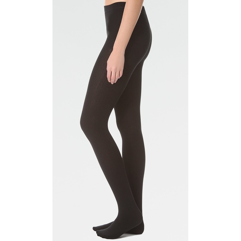 Plush Women's Fleece Lined Tights, Black, S-M