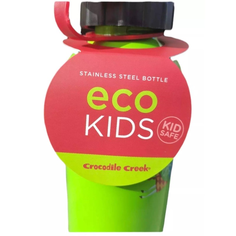 Crocodile Creek Stainless Steel Water Bottle 13.5oz Capacity -Wolf Knight