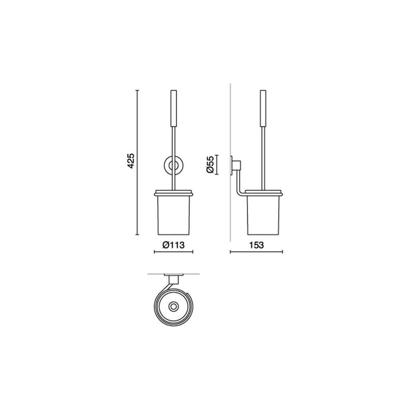 ZACK | ZACK 40211 MARINO Toilet Brush Set (Wall-Mount Type)