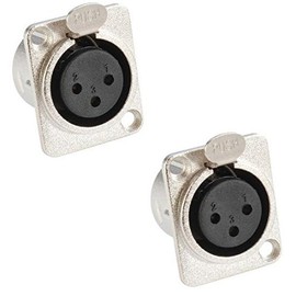 Adam Hall Connectors 7837-Set of 2 XLR Socket Female 3-Pin D-Type Silver Installation Coupling