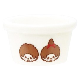 Monchhichi 712104 Cocotte Small Bowl with Lid, Approx. 2.8 x 1.6 inches (7 x 4 cm), Checkered Tableware, Goods, Miscellaneous Goods, White, Made in Japan