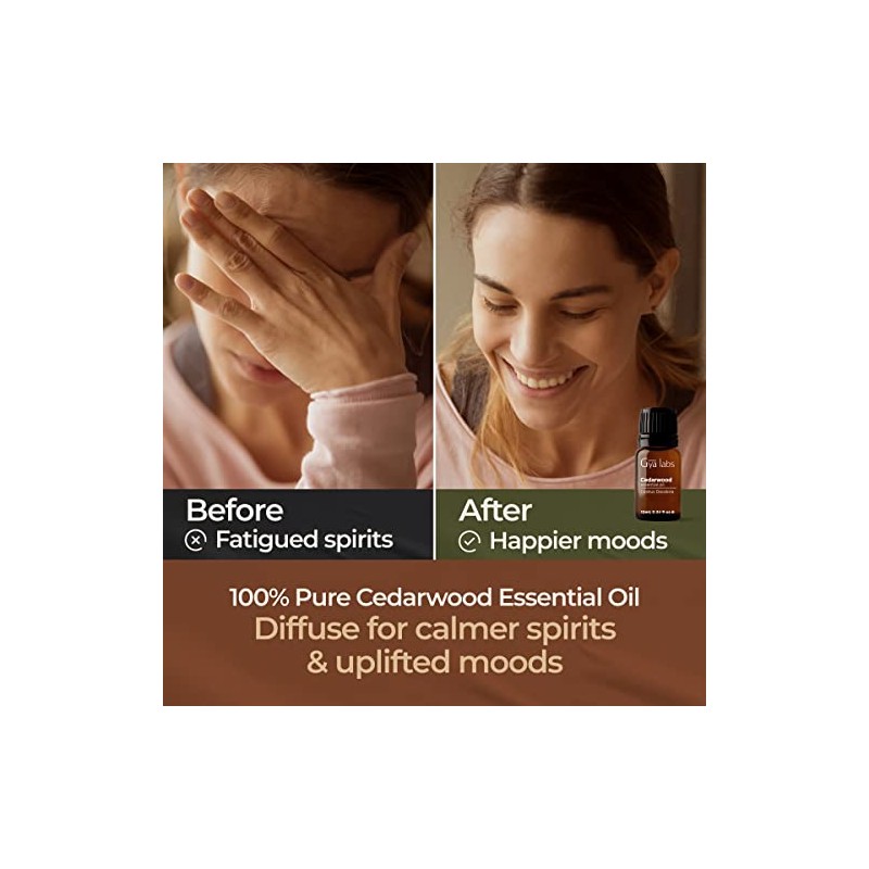 Gya Labs Cedarwood Essential Oil for Diffuser (0.34 fl oz)