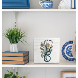 Absnfatu Floral Stethoscope Sign - Nurse Office Decor, Nurse Appreciation Gifts, RN Gifts, 5x5