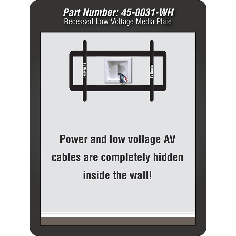 DATA COMM Electronic 45-0031-WH Recessed Low Voltage Media Wall Plate