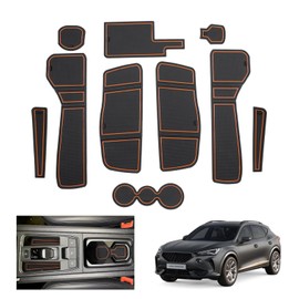 GAFAT Compatible with Cupra Formentor 2021-2023 2024 (Electronic Automatic) Non-Slip Mats, Formentor Rubber Mats, Centre Console Mats, Door Seam Mats, Formentor Accessories (Brass Colours)