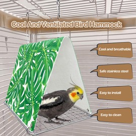 Paxikaka Cool Bird Hammock Tent Hanging Stainless Steel Mesh Mat Easy to Clean Suitable for Bird Parrot Cage（5.5 * 7.28inch / 14 * 18.5cm）