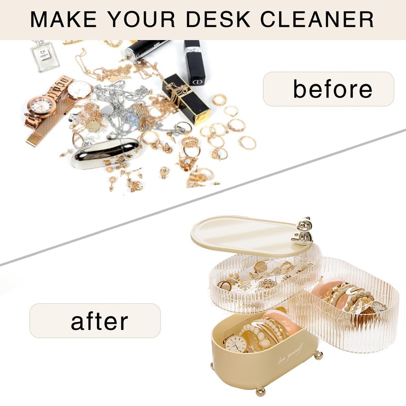 percifee Desktop makeup storage box, 360 ° rotation, multifunctional storage