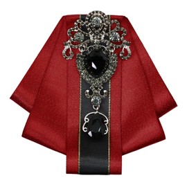 LHXzizizi Rhinestone Bow Tie for Men, Mens Bow Tie Solid Color Pre-Tied Bowtie for Wedding Party Banquet Leisure School Prom (Red)