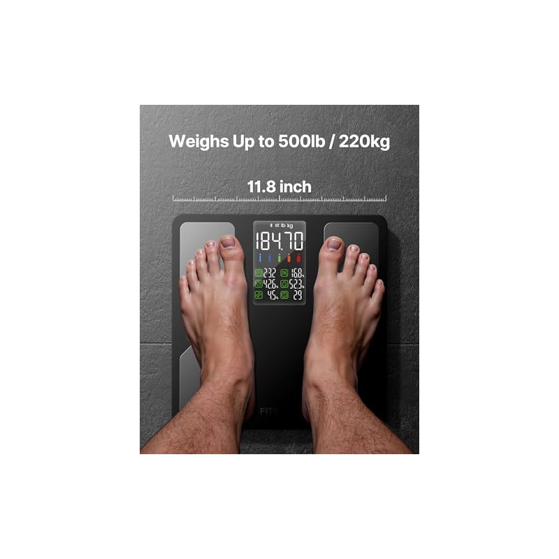 FITINDEX Smart Scale with BMI, Body Fat, Muscle Mass, Scale