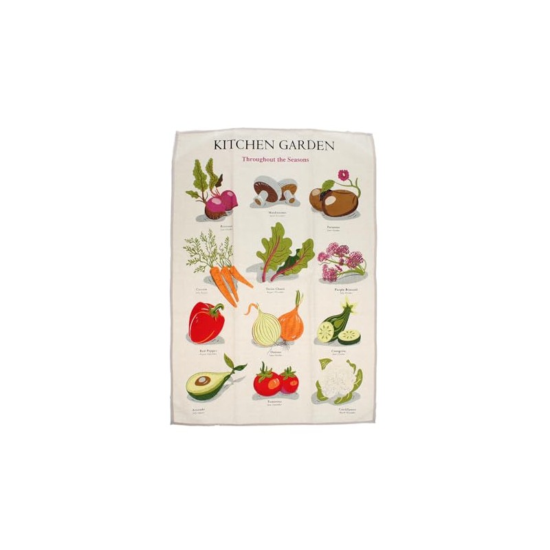Tea Towel Kitchen Garden 50 x 70 cm Cotton Vegetable