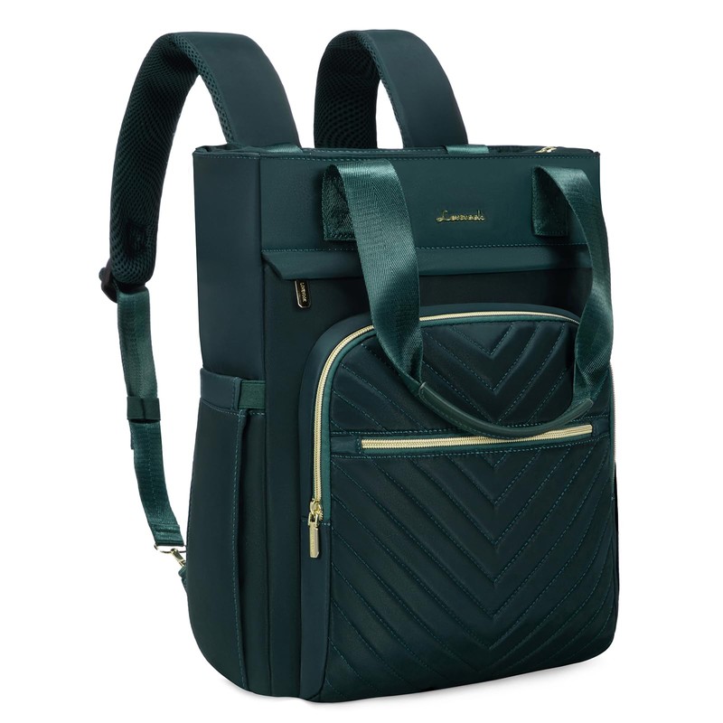 LOVEVOOK 2 in 1 Women's Handbag Backpack, dark green, Rucksack