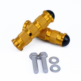 PROCNC Universal Anti-slip 8mm Motorcycle Foot Pegs with Install Bolts Foot Pegs Fit for Aprilla Honda Kawasaki Ducati Suzuki Yamaha Triumph MV etc (Gold)