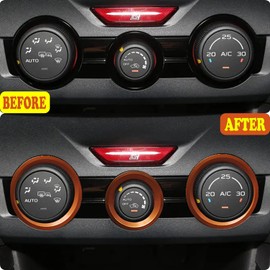 AC Switch Knob Ring for Forester Accessories 2019-2023 Crosstrek 2018-2023 Impreza Accessories 2017-2023 Radio Control Knob Ring 3pcs Orange