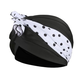 Swimming Cap Women's Turban Swimming Cap Swimming Cap Women Long Hair Cap Swimming Cap Swimming Cap Girls Swimming Cap Elastic Swimming Cap for Long Short Hair (Polka Dots)