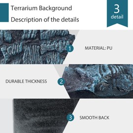 Sysmashing 4pcs Rock Terrarium Background,3D Reptile Tank Background Board,Amphibian Stereo Backdrop Wall,Lizard Snake Gecko Spider Chameleon Turtle Fish pet silo Background Decorative Panel