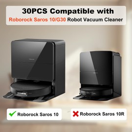 30 PCS Replacement Parts Kit Compatible with Roborock Saros 10/G30 - Accessory Set with 2 Roller Brushes, 6 Side Brushes, 4 Filters, 4+4 Mop Pads, 6 Dust Bags, 1Self-Cleaning Brush