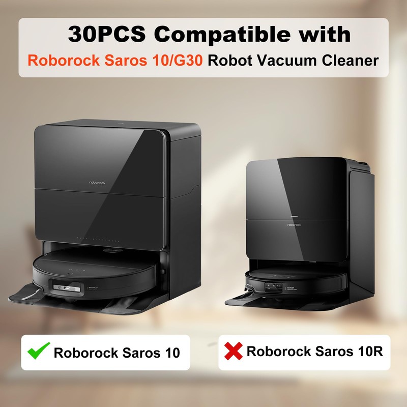 30 PCS Replacement Parts Kit Compatible with Roborock Saros 10/G30