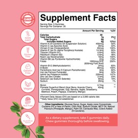 Vegan Prenatal Gummies for Women - Gummy Prenatal Vitamins for Women with Iron Folic Acid and Superfruit Blend - Chewable Prenatal Vitamins for Women Gummy Formula (Pineapple Mango) - Trial Size