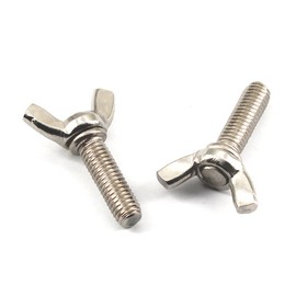 304 Stainless Steel M6 Wing Butterfly Nuts and Bolts Set, M6 x 10 Bolt and Wing Nuts Set Wing Bolts and Nuts 20 Pieces