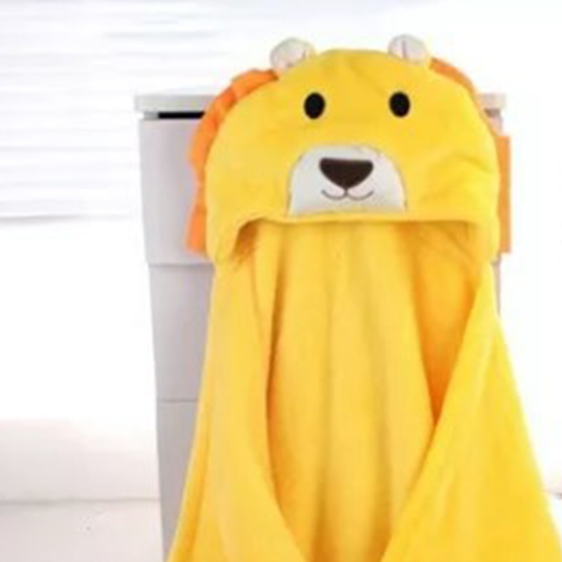 Yellow Lion Infant Flannel Blanket Stuffed Animal Head Baby Blanket