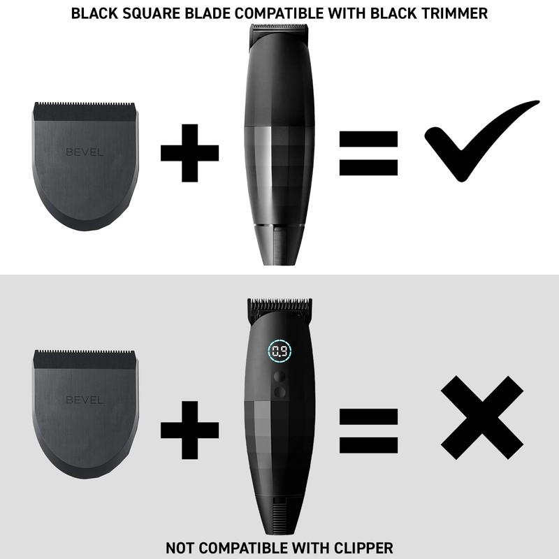 Bevel Bevel Square Trimmer Blade Attachment - Compatible with Bevel