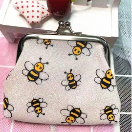 Adam Victor Bees Pattern Coin Purse- Mini Clasp Bee Pouch Money Bag Key Bags/Wallet, Perfect Gifts Purses Wallets Party Favors