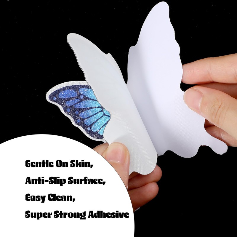 Shimmeroo 20 PCS Butterfly Non Slip Bathtub Stickers, Adhesive Anti