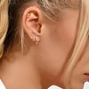 FASHGOOD Gold Earrings Set for Women,Dainty 14k Gold Plated Cubic