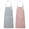 Livdouyu Pack of 2 Striped Kitchen Aprons Women's Adjustable Apron