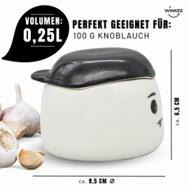 Winkee Original - Vampir Knoblauch Röster & Aufbewahrungsbehälter I Ceramic Garlic Roaster I Knoblauch Backform