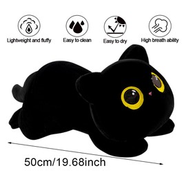 WFKKMEQ Cat Plush Toy, 50CM Cat Stuffed Animal Plushie Plush Pillows Stuffed Doll Plushie Cute Plushs Doll Plushs Throw Pillow Cuddly Animals Dolls Hugging Pillow Seat Cushion Birthday Gift for Kids