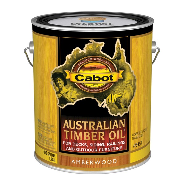 Cabot 140.0003457.007 Australian Timber Oil Stain, Gallon, Amberwood