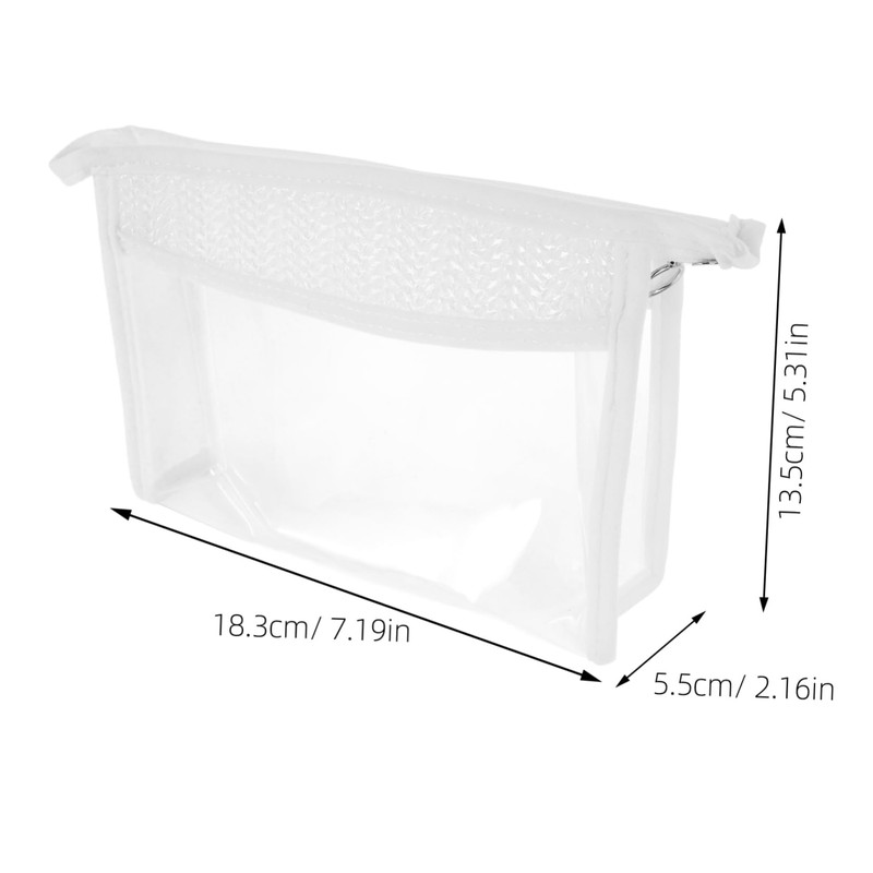 Healvian Clear Travel Makeup Bag Portable Zippered Cosmetic Organizer for