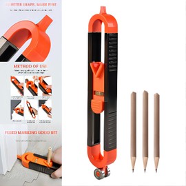zalati Contour Gauge Profile Marking Ruler Professional Duplicator for Woodworking to Mark Laminate Copy Angles - Black