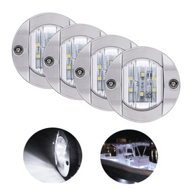 Bkinsety 4 Pack LED Boat Light 12V Round Marine Lamp LED Transom Mount Light for Boat Deck (White)